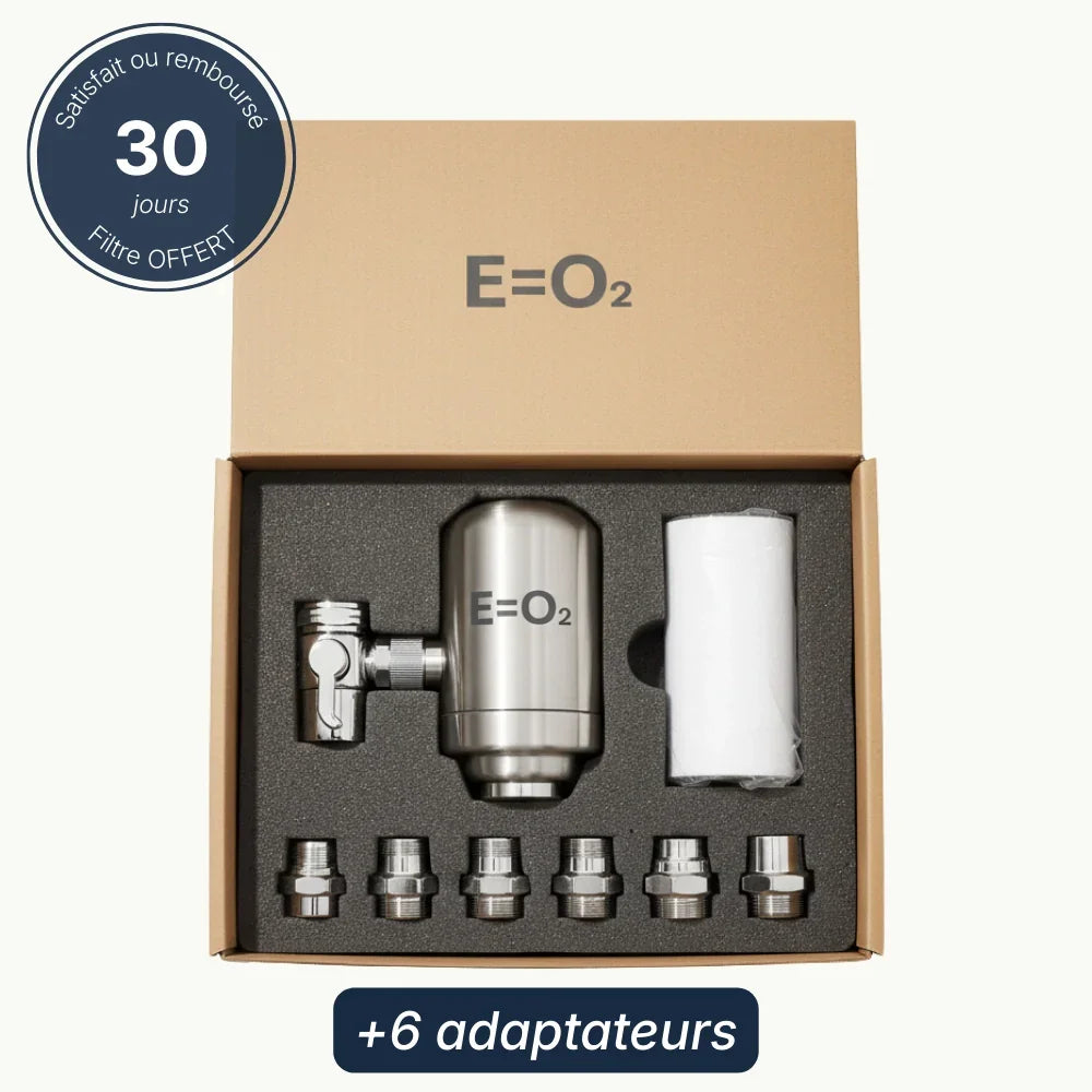 Purificateur d'eau E=O2 en acier inoxydable avec filtre et 6 adaptateurs